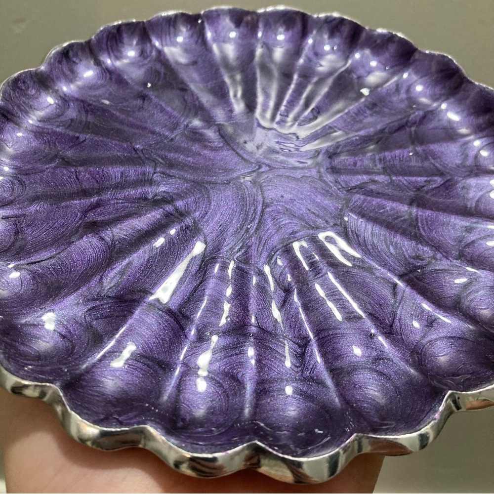 Set of 4 Julia Knight 7” Peony Cocktail Plates - Sugar Plum - Picture 4 of 8